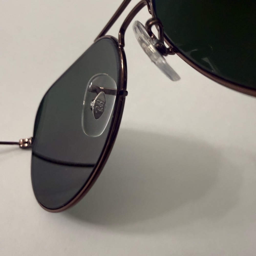 Ray-Ban Aviator Sunglasses RB3025 58mm Bronze Frame & Purple Green Lenses Unisex - Picture 10 of 13